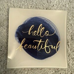 Fringe Studio hello beautiful Glass Jewelry Tray NIB
